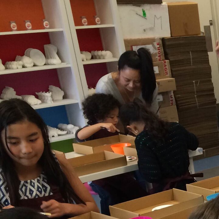 Staff helping at the table